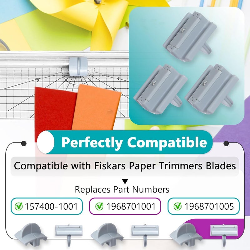 Joworthy 9 Pcs 157400-1001 Paper Trimmers Blades Replacement for Fiskars Blades, Compatible with 12" Portable Paper Cutter Style I Blade 1968701005, Grey - Image 4